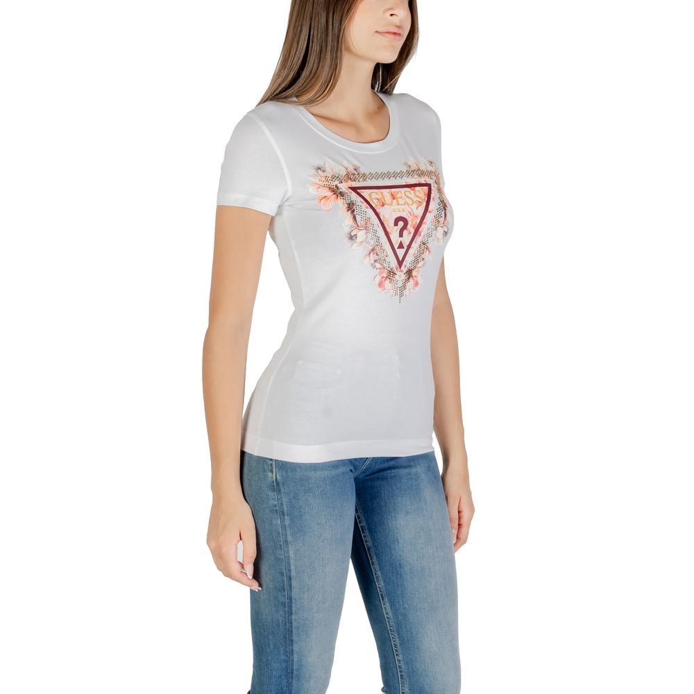 Guess White Cotton T-Shirt - Luxury Boutique Co