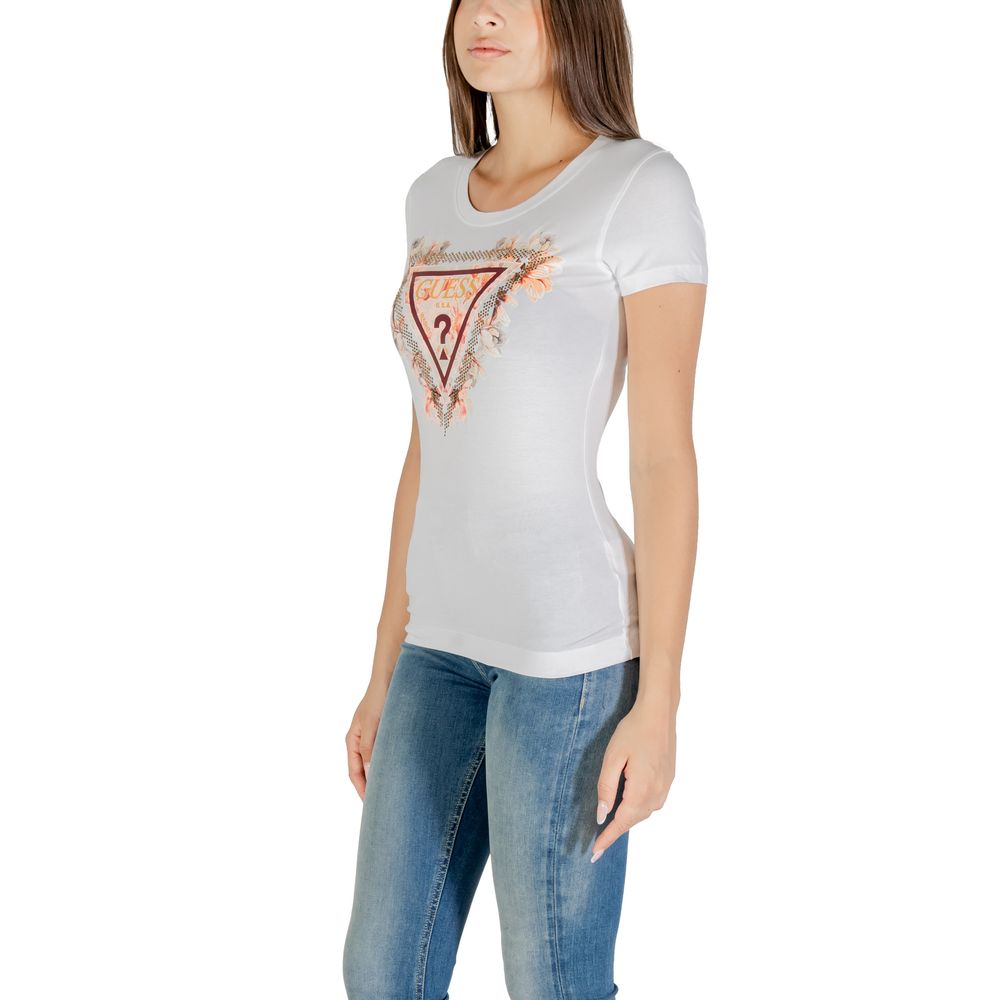 Guess White Cotton T-Shirt - Luxury Boutique Co
