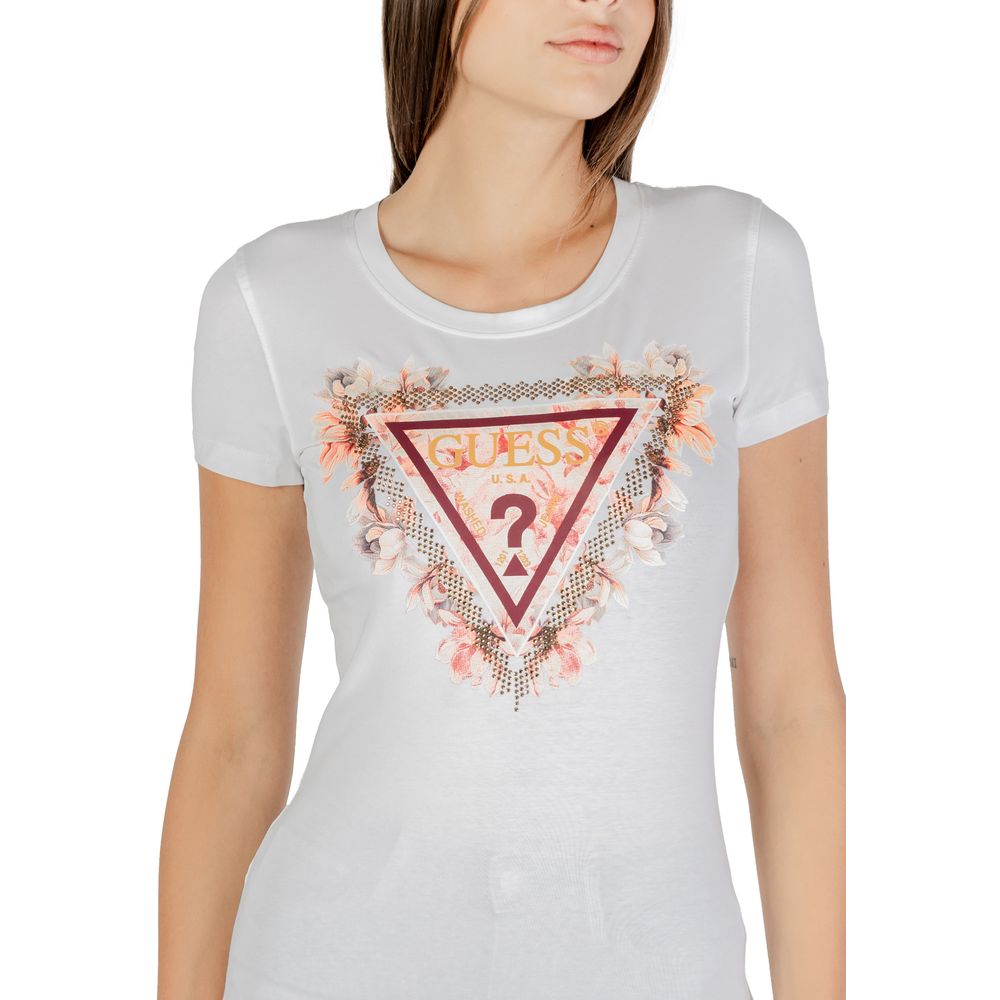 Guess White Cotton T-Shirt - Luxury Boutique Co