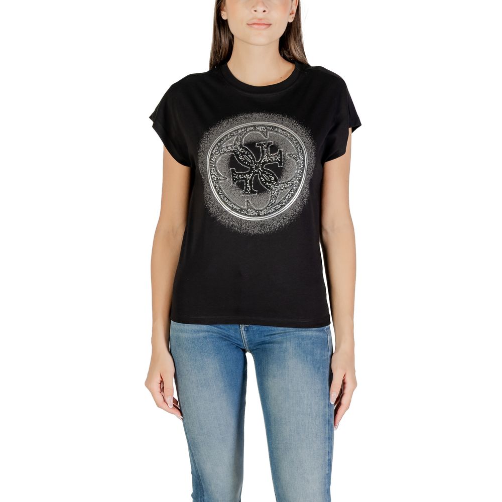 Guess Black Cotton T-Shirt - Luxury Boutique Co