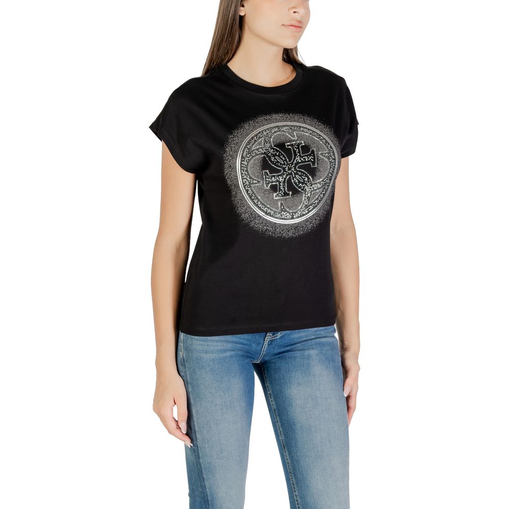 Guess Black Cotton T-Shirt - Luxury Boutique Co