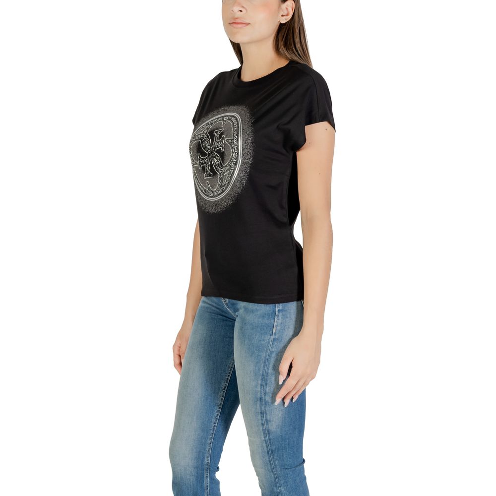 Guess Black Cotton T-Shirt - Luxury Boutique Co
