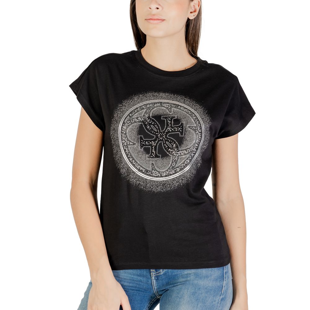 Guess Black Cotton T-Shirt - Luxury Boutique Co