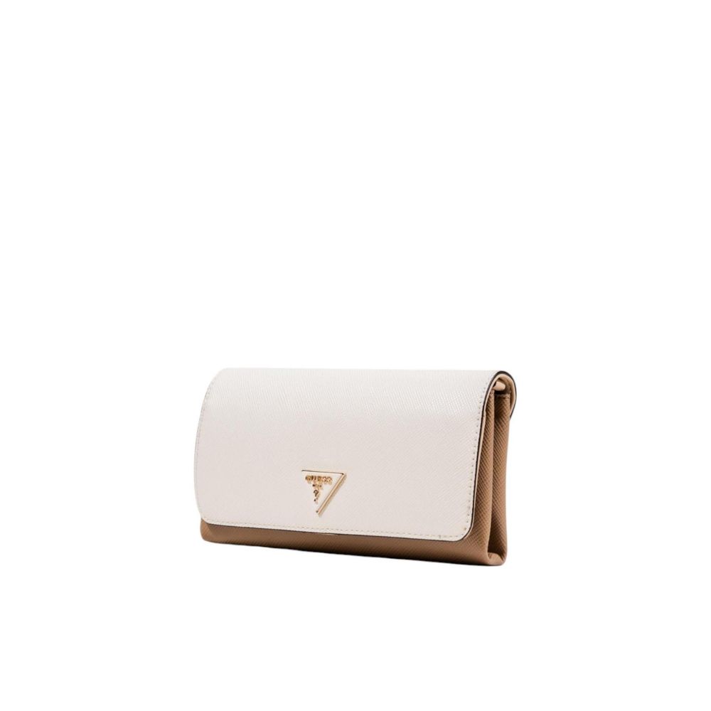 Guess Beige Polyethylene Clutch Bag - Luxury Boutique Co