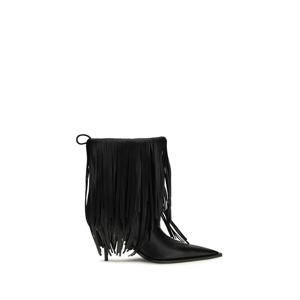 Balenciaga Black Calf Leather Bos Taurus Ankle Boots - Luxury Boutique Co