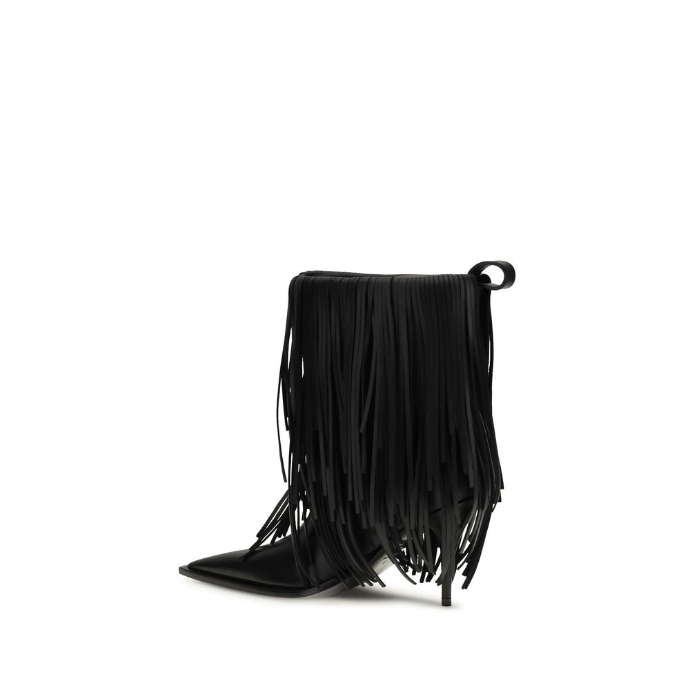 Balenciaga Black Calf Leather Bos Taurus Ankle Boots - Luxury Boutique Co