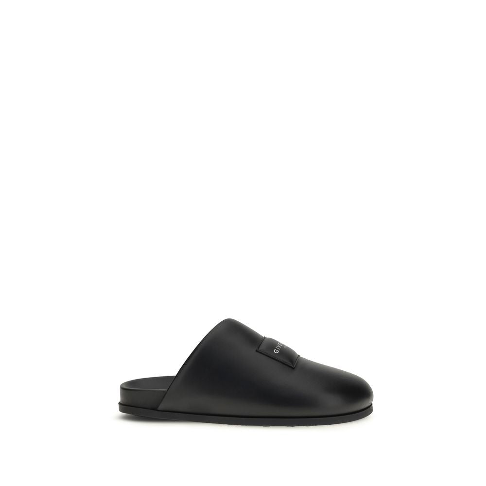 Givenchy Black Calf Leather Bos Taurus Mules - Luxury Boutique Co