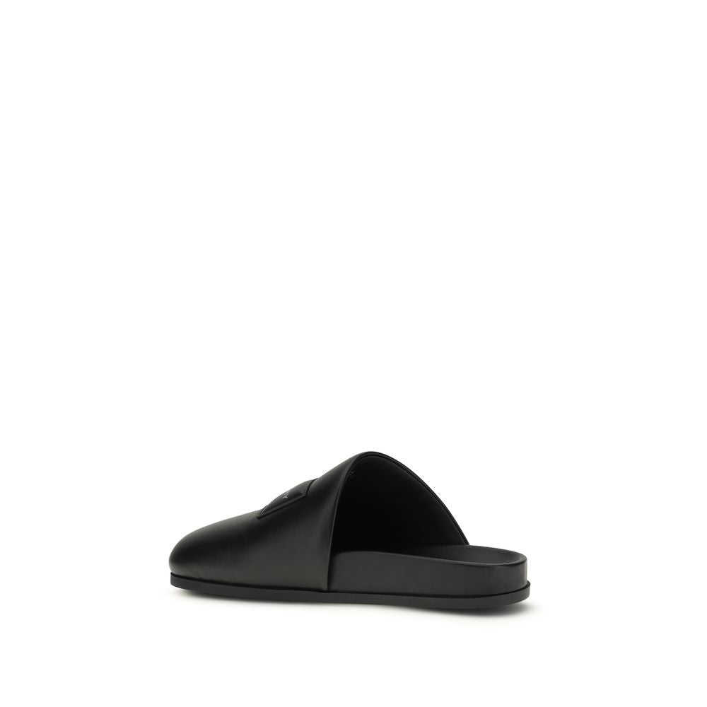 Givenchy Black Calf Leather Bos Taurus Mules - Luxury Boutique Co