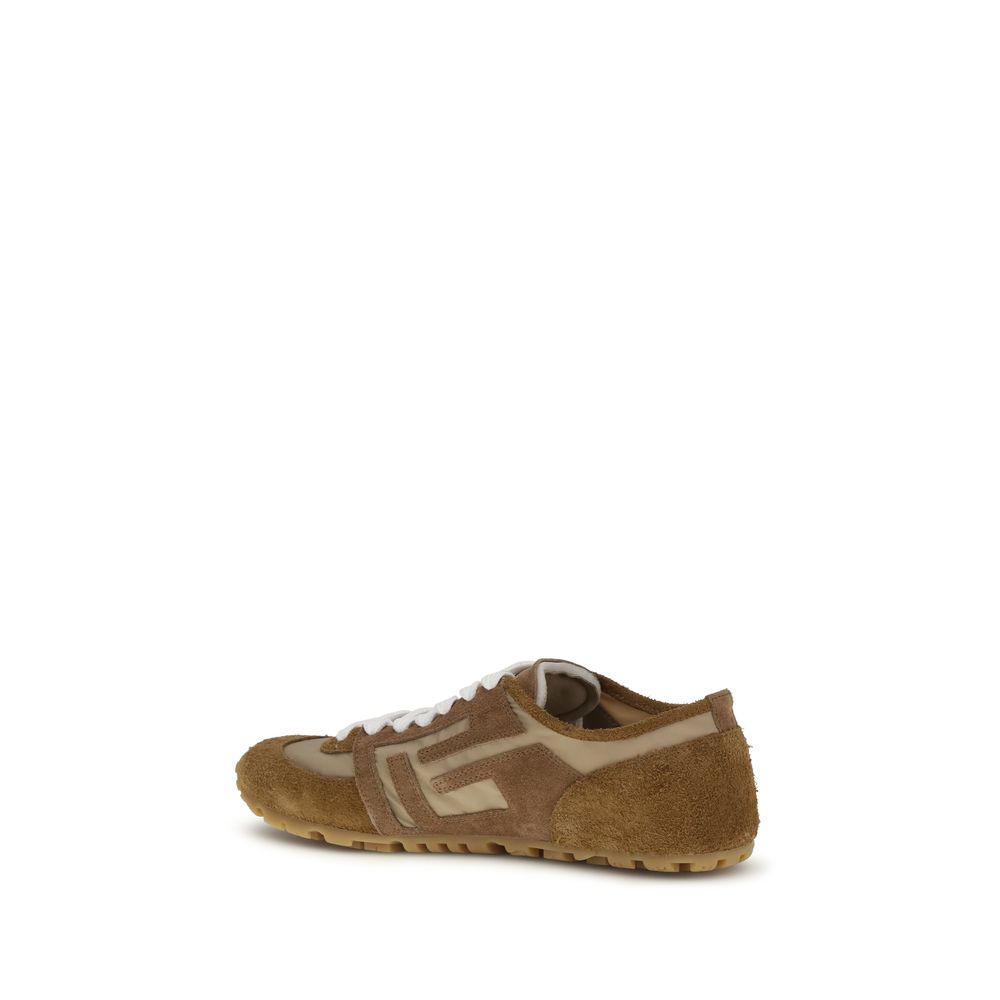 Balmain Beige Calf Leather Bos Taurus Athletic Sneakers - Luxury Boutique Co