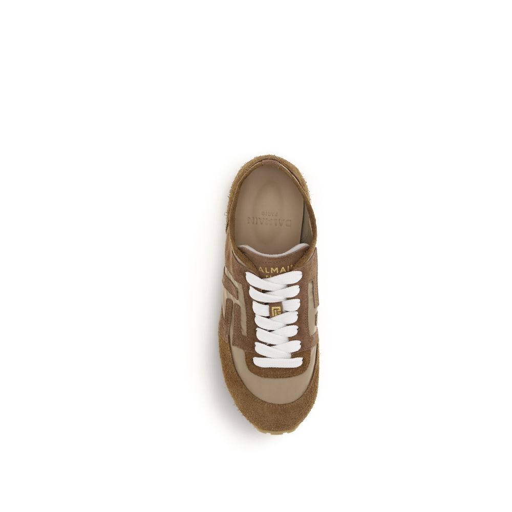 Balmain Beige Calf Leather Bos Taurus Athletic Sneakers - Luxury Boutique Co