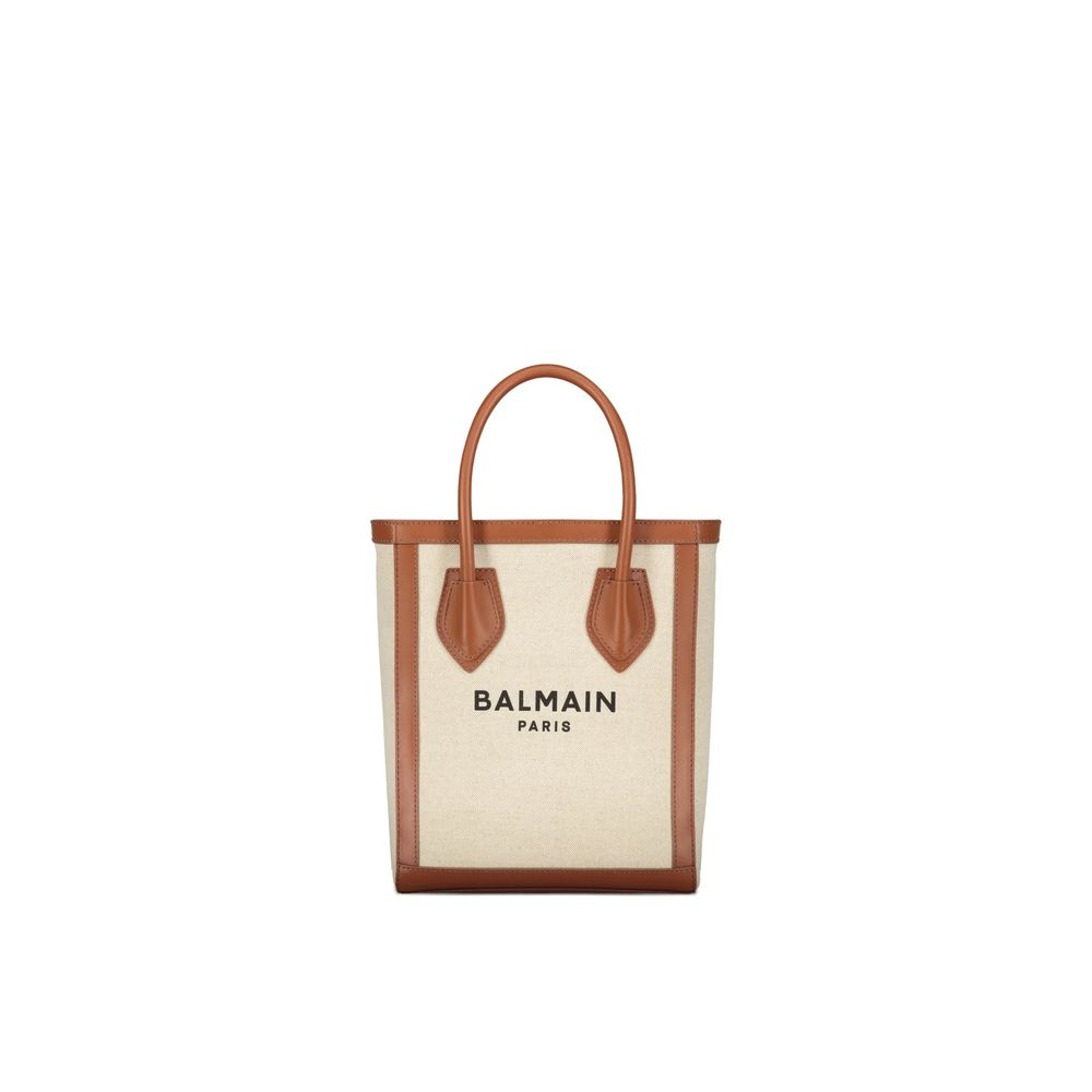 Balmain Brown Cotton Tote Bag - Luxury Boutique Co