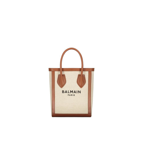 Balmain Brown Cotton Tote Bag - Luxury Boutique Co