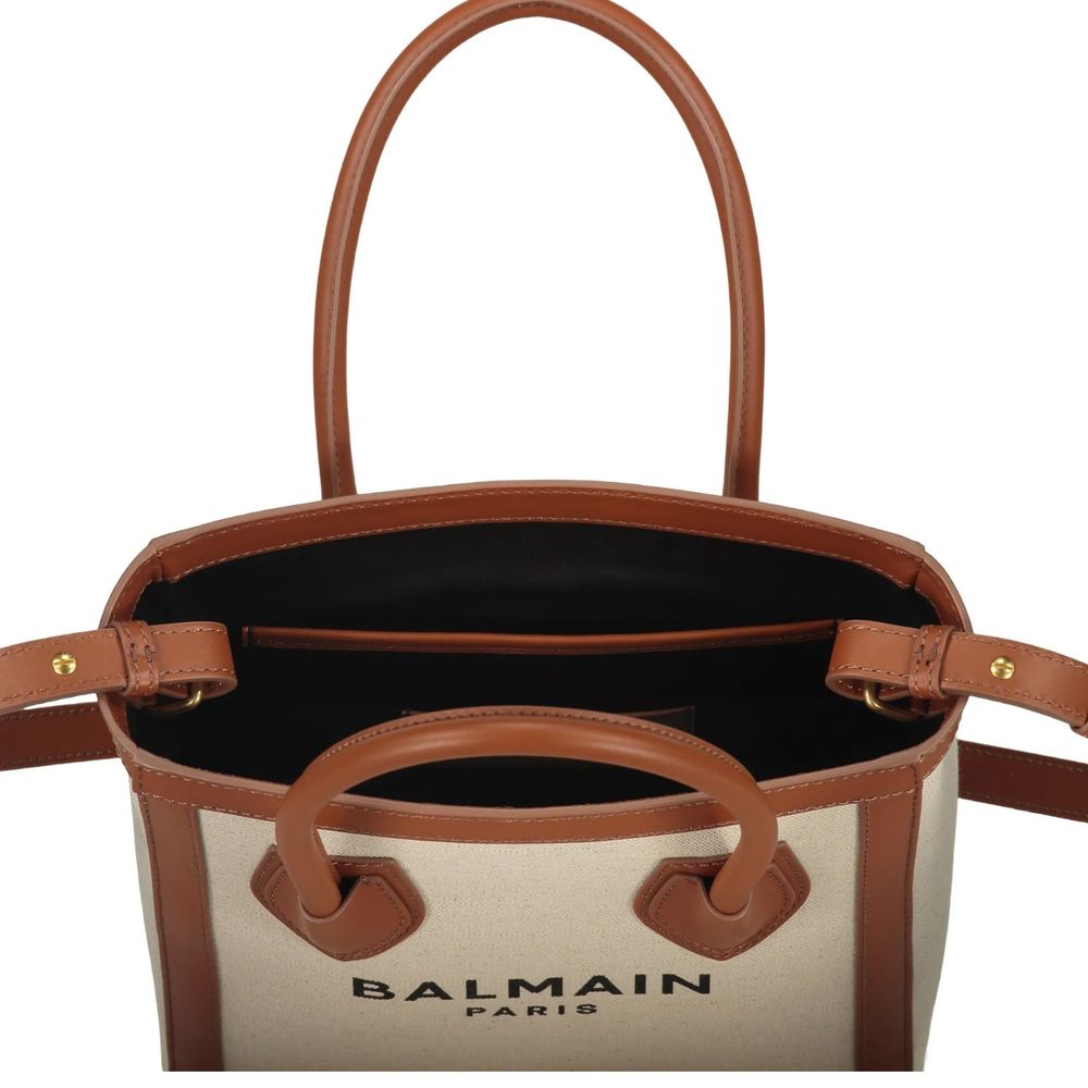 Balmain Brown Cotton Tote Bag - Luxury Boutique Co