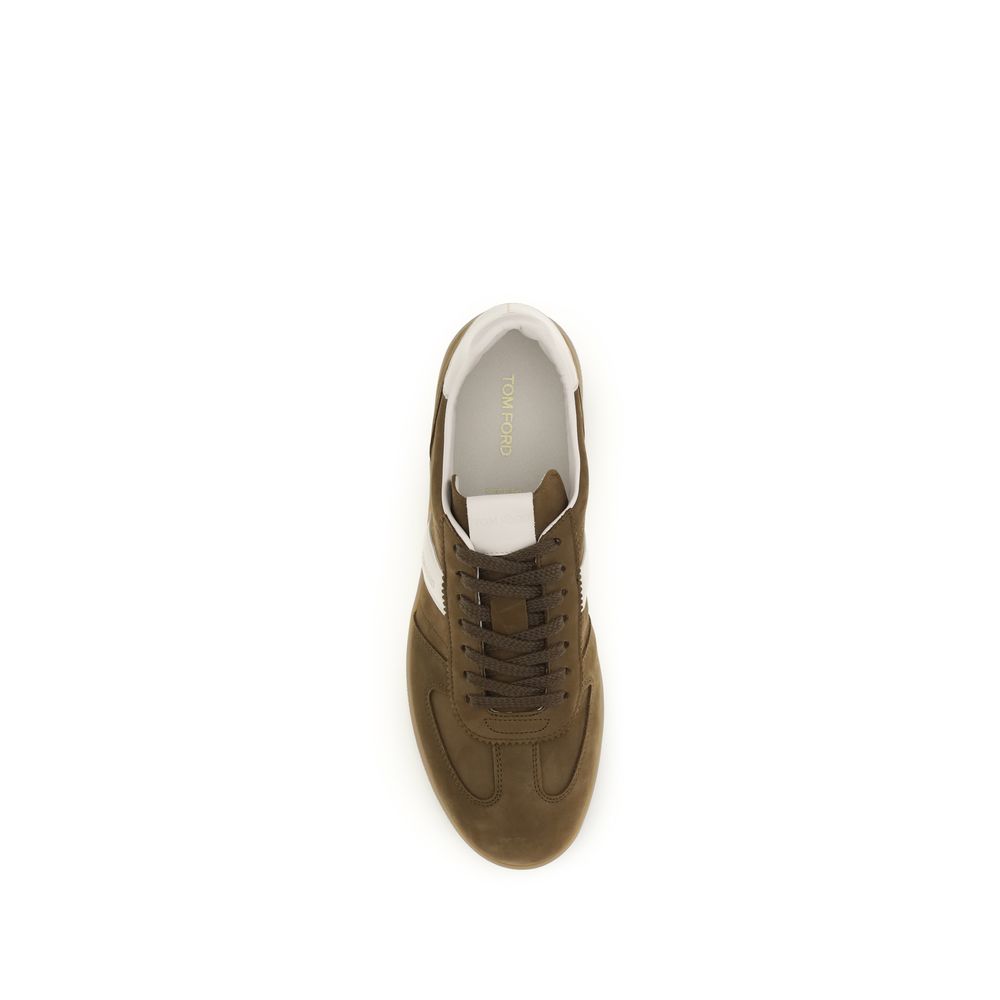 Tom Ford Brown Calf Leather Bos Taurus Low Top Sneakers - Luxury Boutique Co