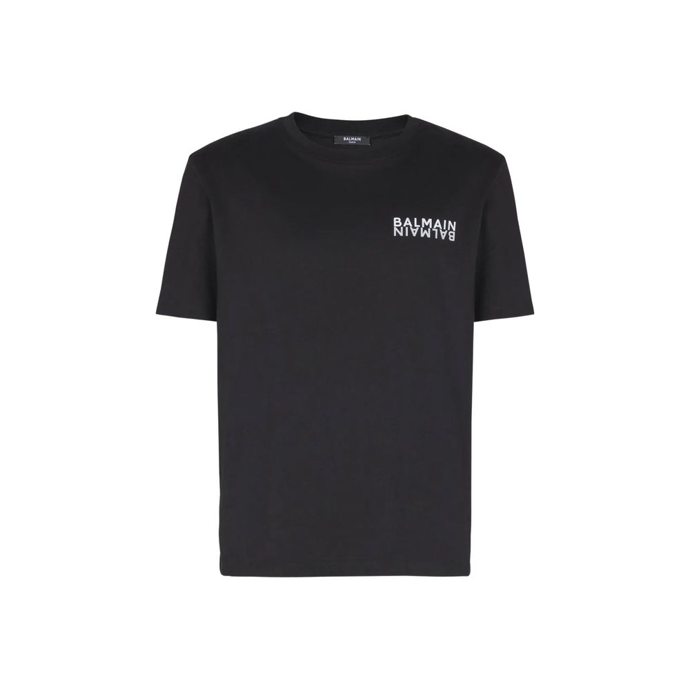 Balmain Black Cotton T-Shirt - Luxury Boutique Co