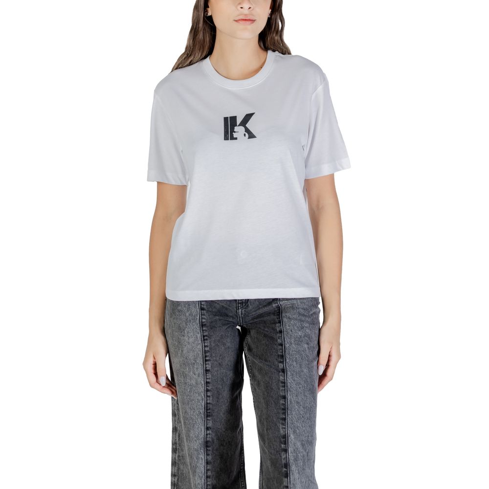 Karl Lagerfeld White Cotton T-Shirt - Luxury Boutique Co