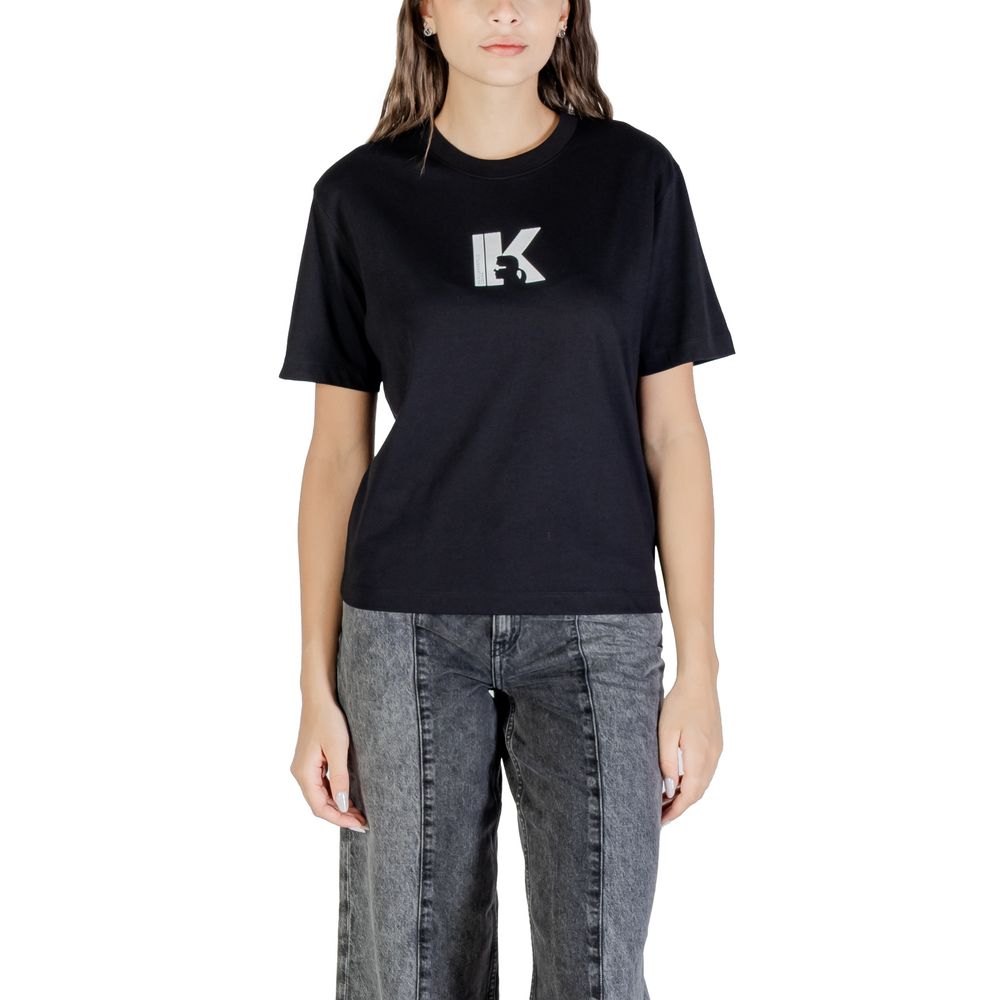 Karl Lagerfeld Black Cotton T-Shirt - Luxury Boutique Co