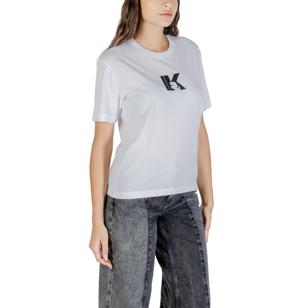 Karl Lagerfeld White Cotton T-Shirt - Luxury Boutique Co