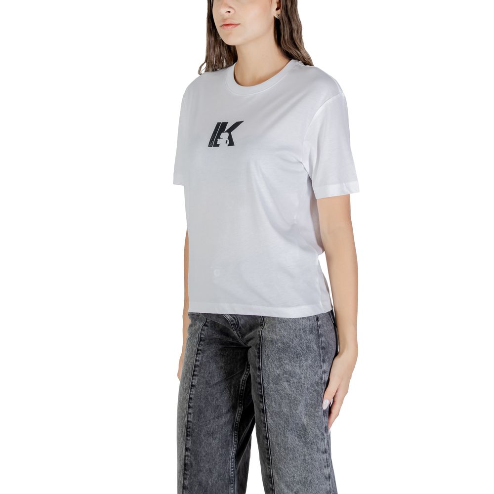 Karl Lagerfeld White Cotton T-Shirt - Luxury Boutique Co
