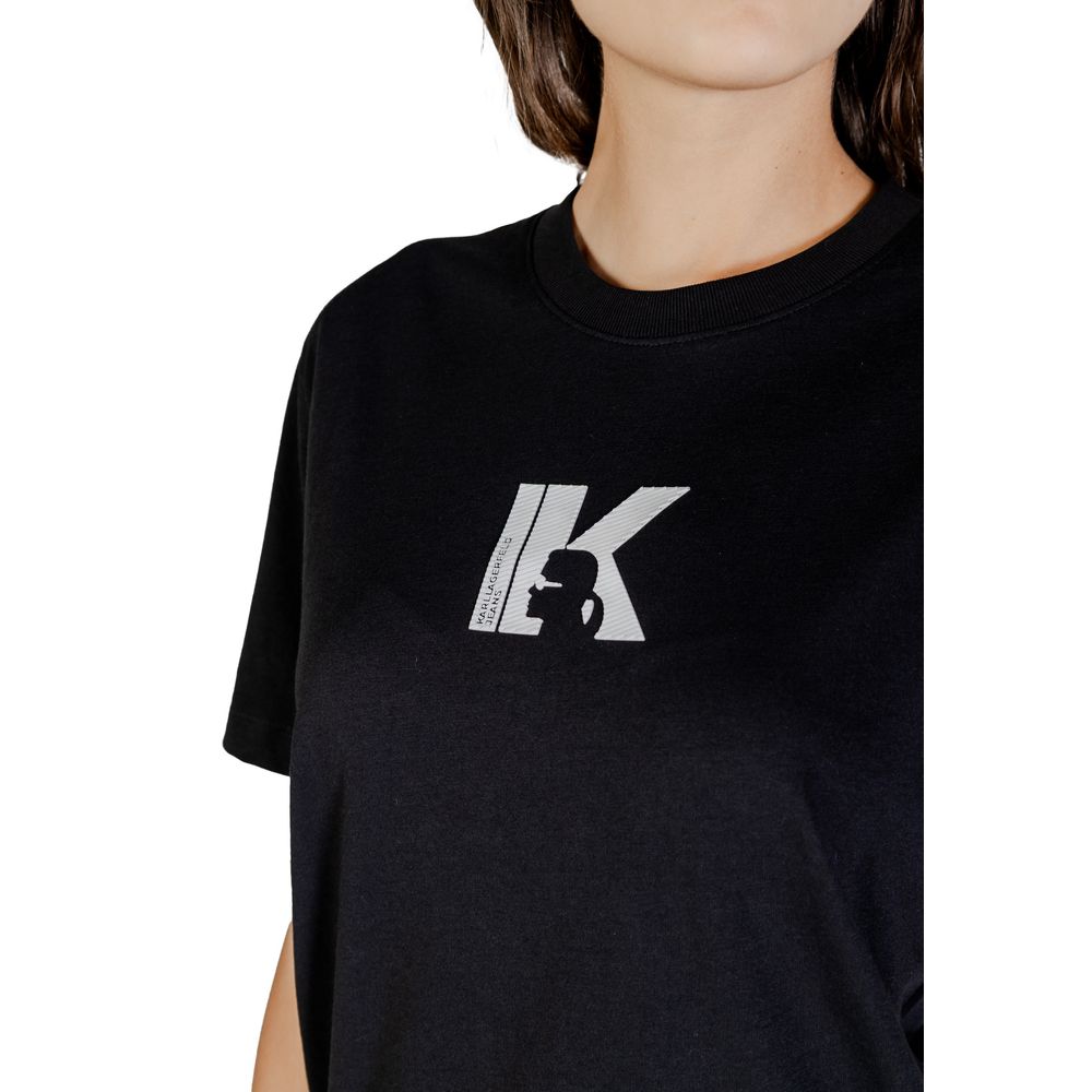 Karl Lagerfeld Black Cotton T-Shirt - Luxury Boutique Co