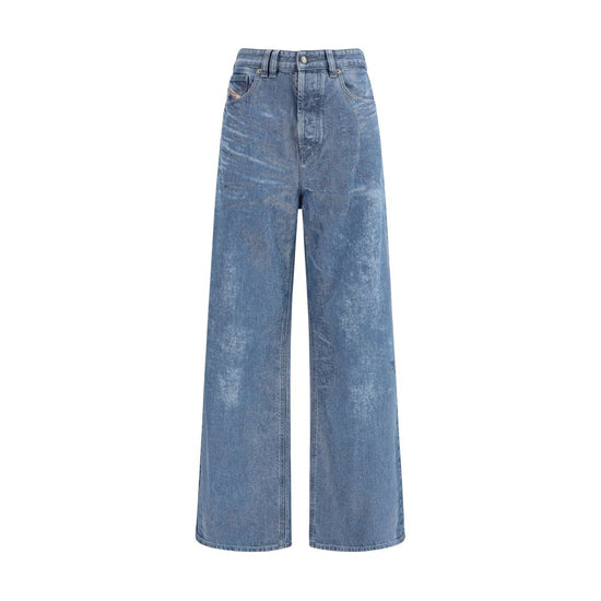 Diesel Blue Cotton Relaxed Fit Jeans
