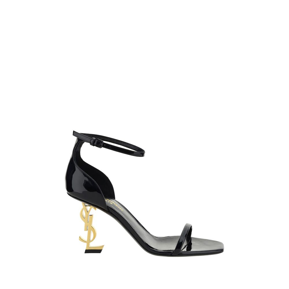 Saint Laurent Black Calf Leather Bos Taurus Stiletto Heel Sandals - Luxury Boutique Co