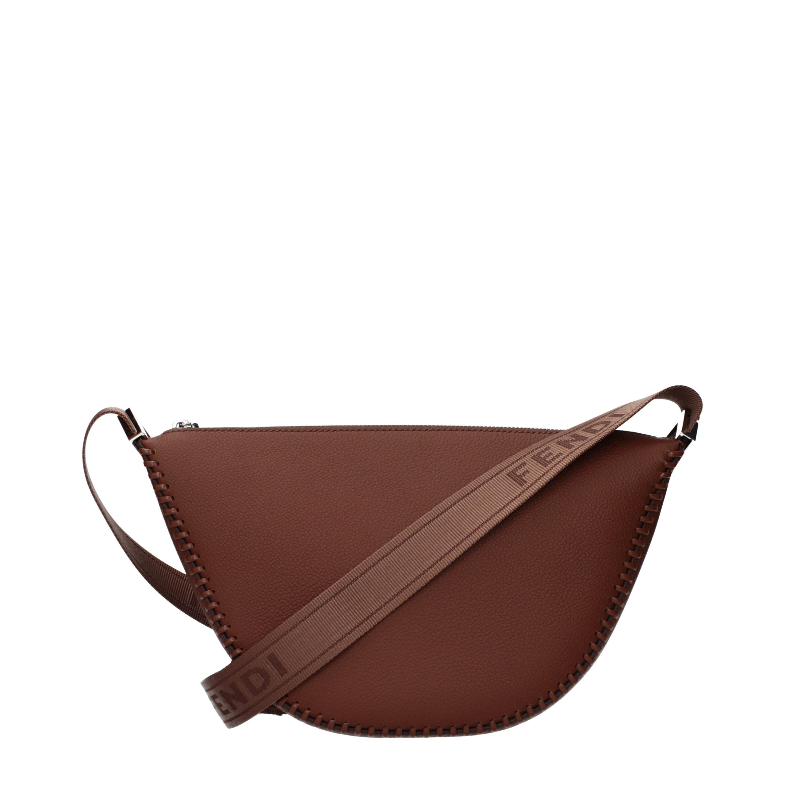 Bolso bandolera Fendi de cuero marrón
