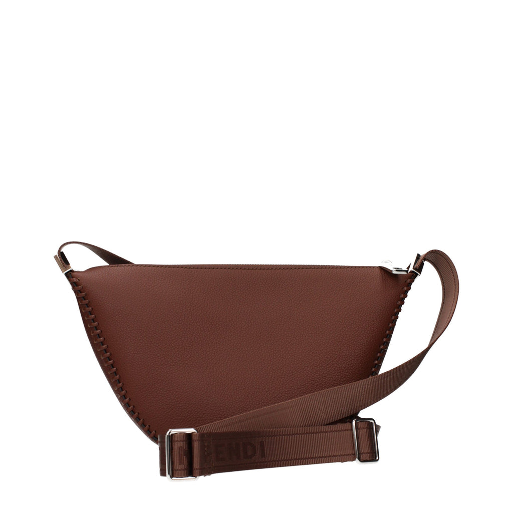 Bolso bandolera Fendi de cuero marrón