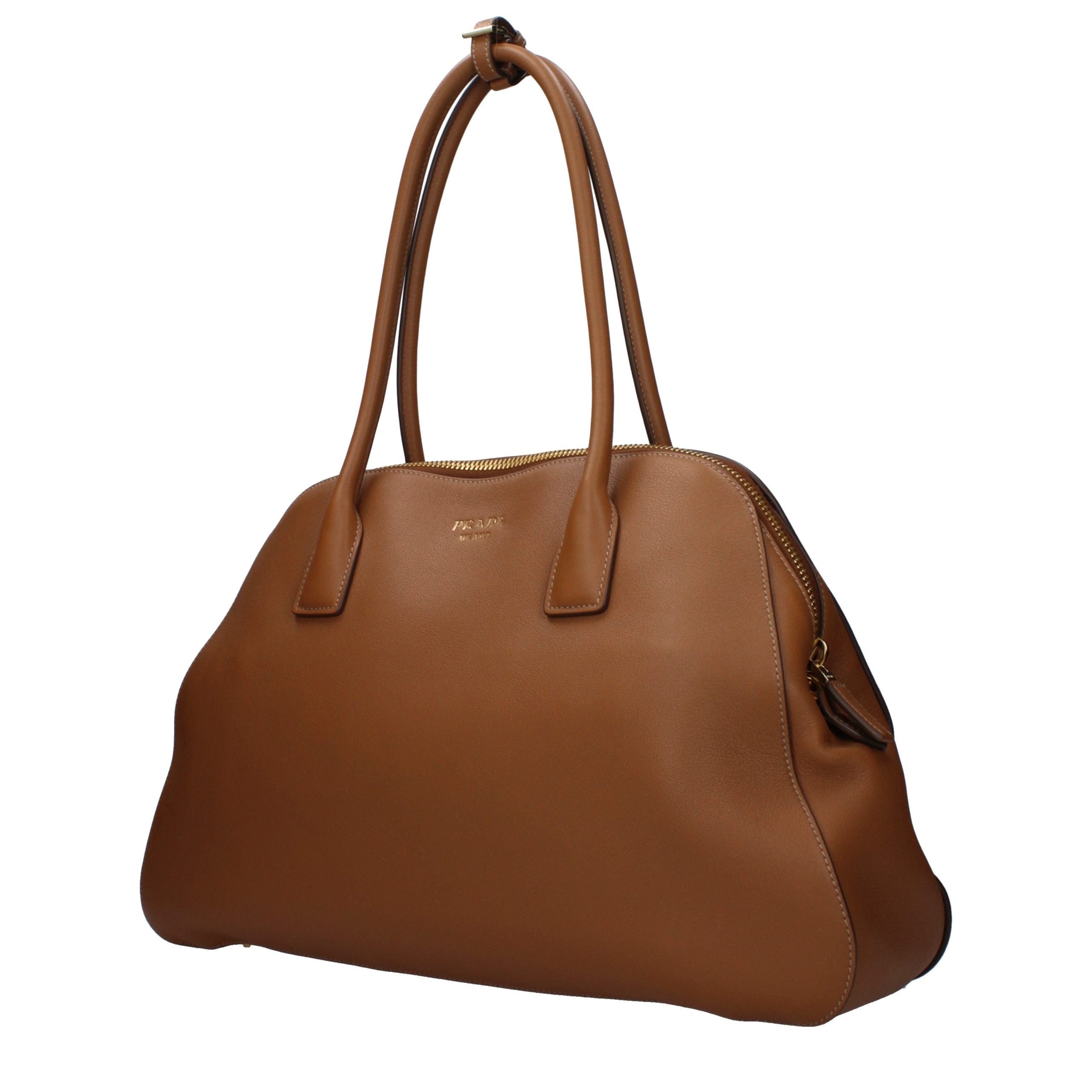 Prada Brown Leather Shoulder Bag - Luxury Boutique Co