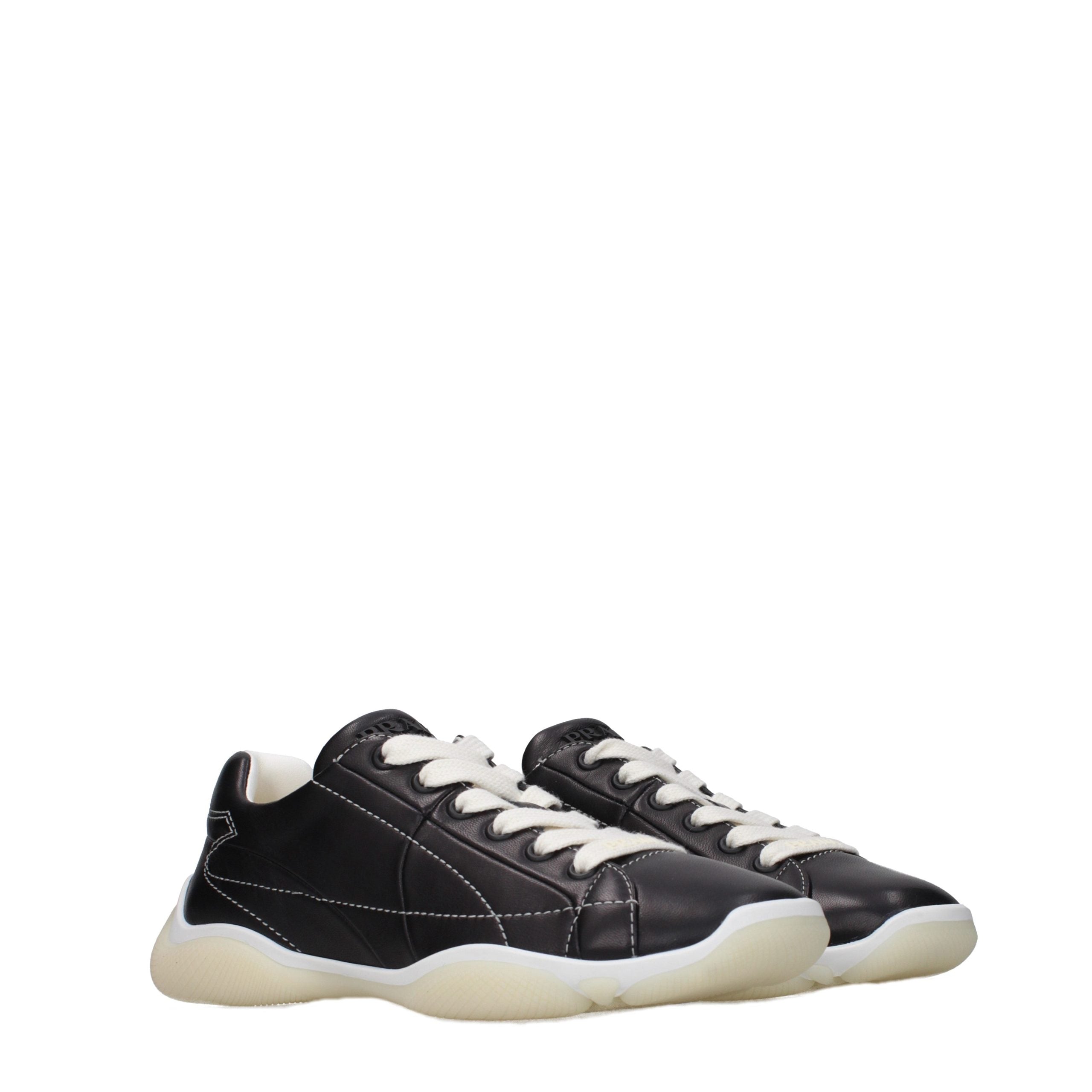 Prada Black Leather Sneakers - Luxury Boutique Co