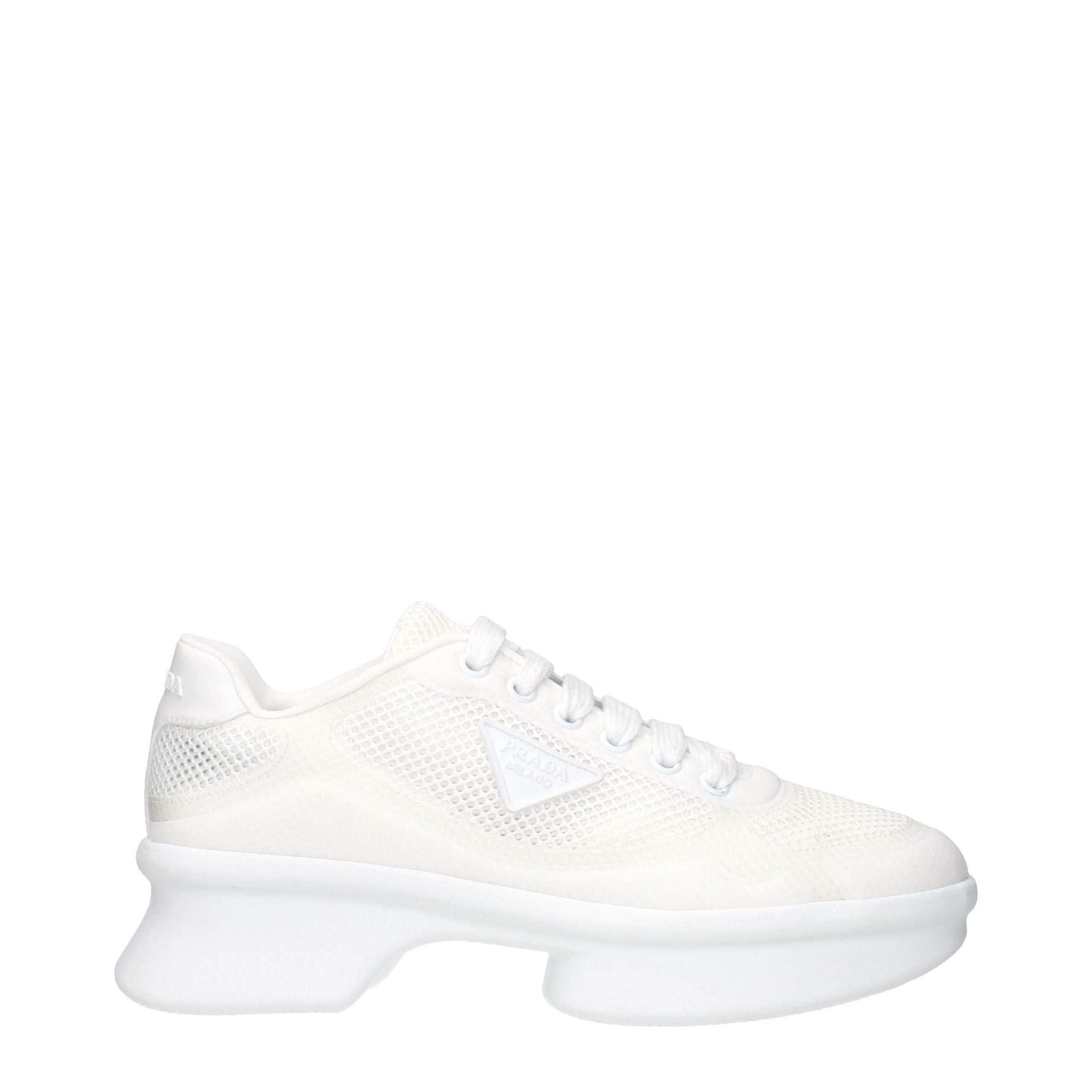 Prada White Fabric Athletic Sneakers - Luxury Boutique Co
