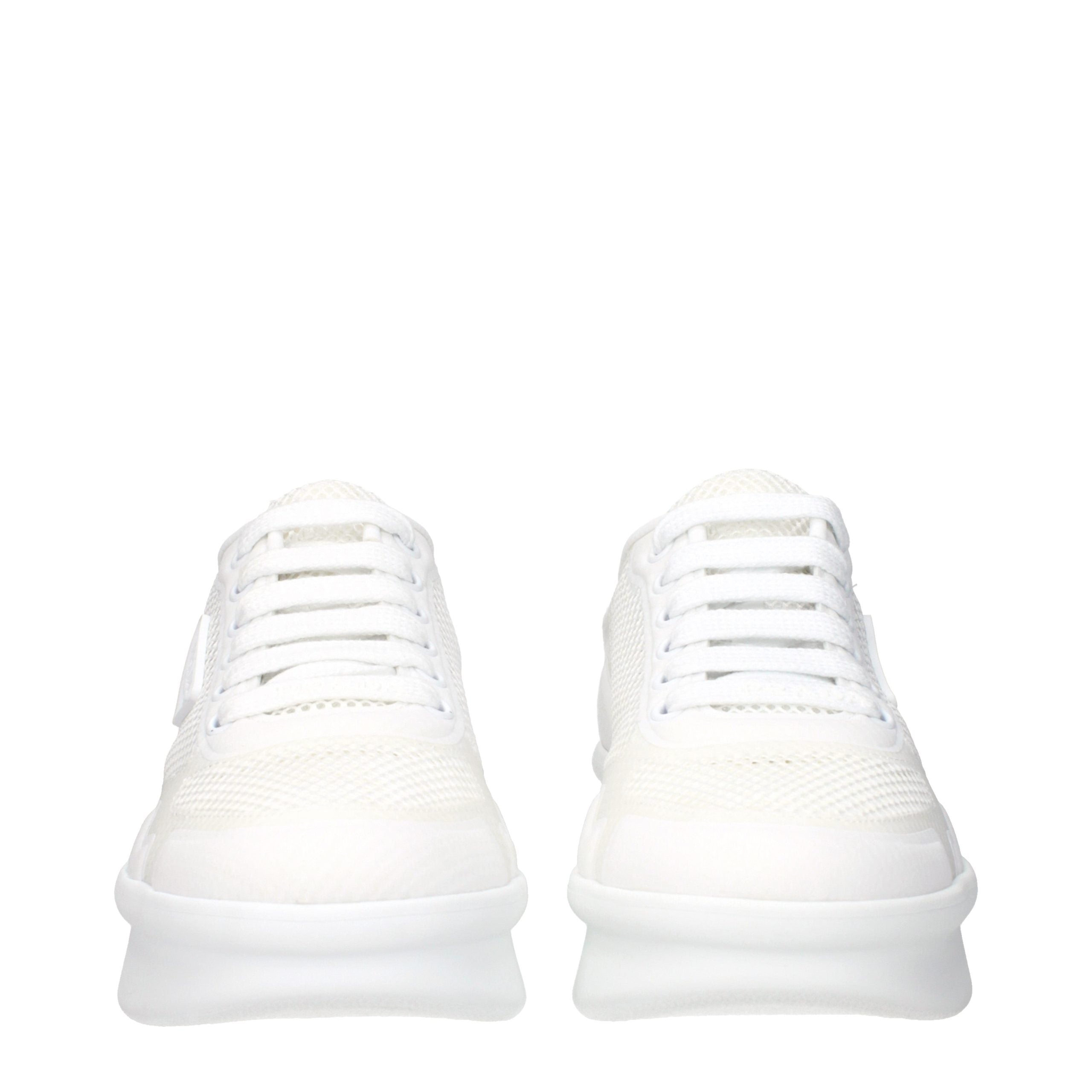 Prada White Fabric Athletic Sneakers - Luxury Boutique Co