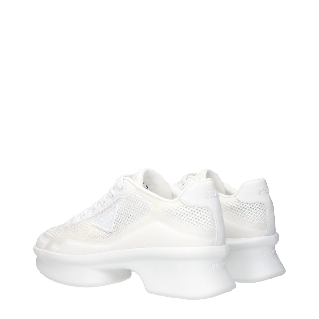 Prada White Fabric Athletic Sneakers - Luxury Boutique Co