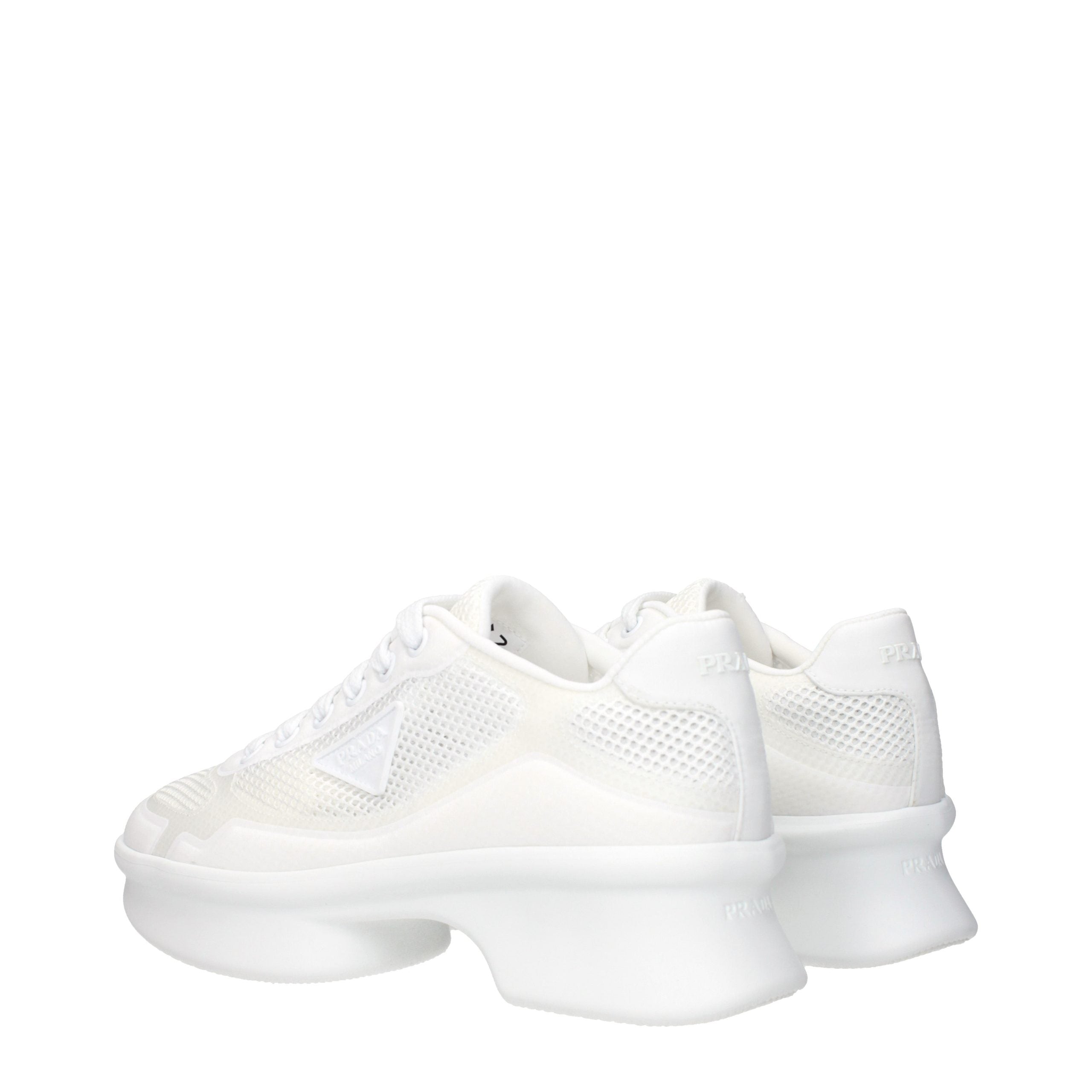 Prada White Fabric Athletic Sneakers - Luxury Boutique Co