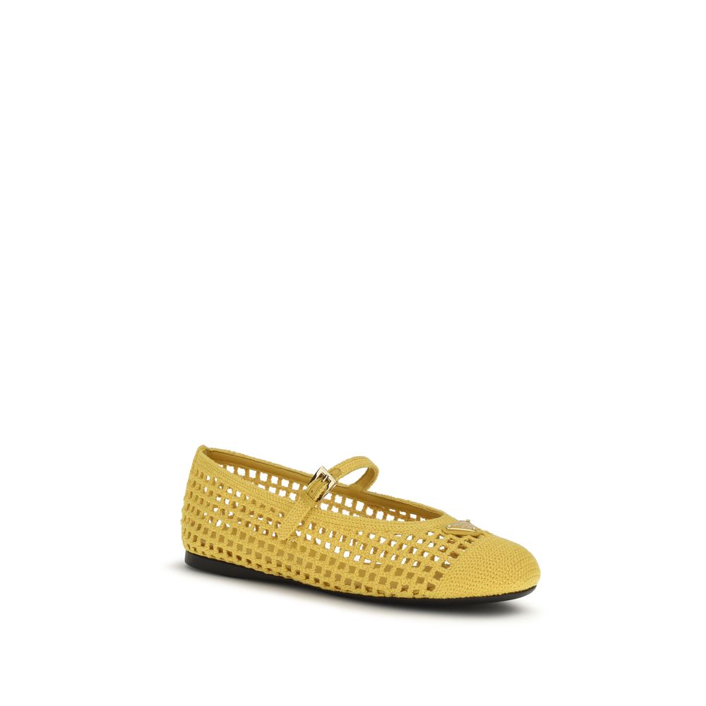 Prada Bicolor Cotton Ballet Flats - Luxury Boutique Co