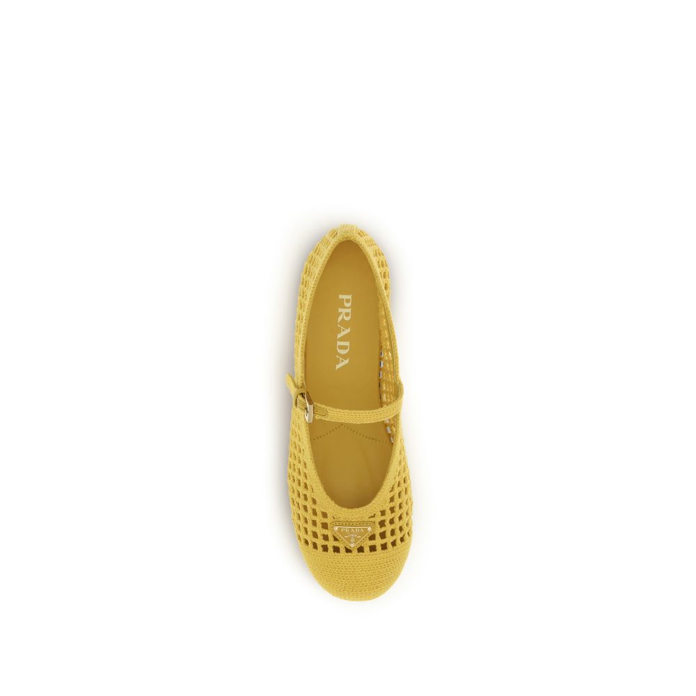 Prada Bicolor Cotton Ballet Flats - Luxury Boutique Co