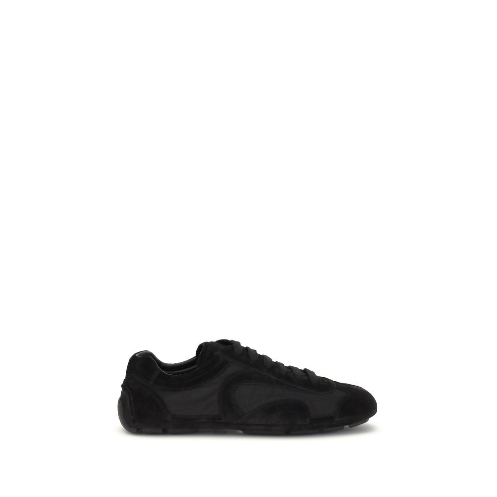 Prada Black Calf Leather Bos Taurus Athletic Sneakers - Luxury Boutique Co