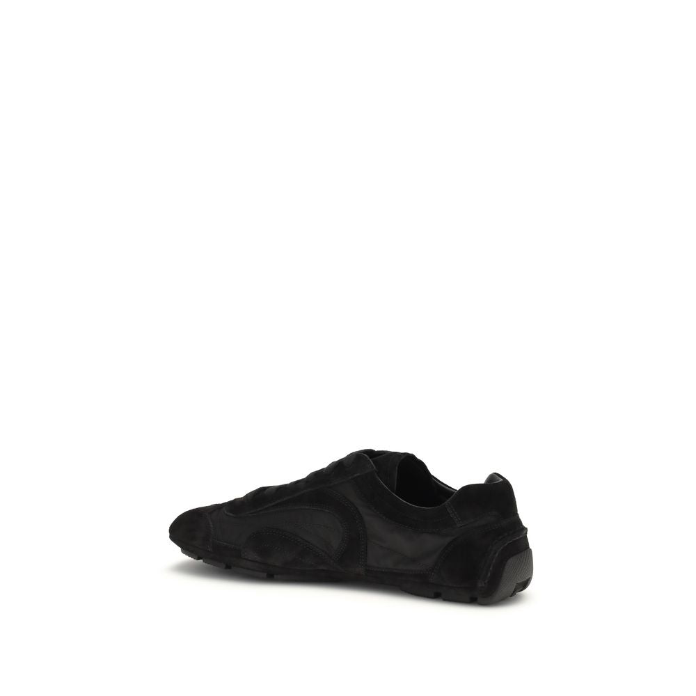 Prada Black Calf Leather Bos Taurus Athletic Sneakers - Luxury Boutique Co