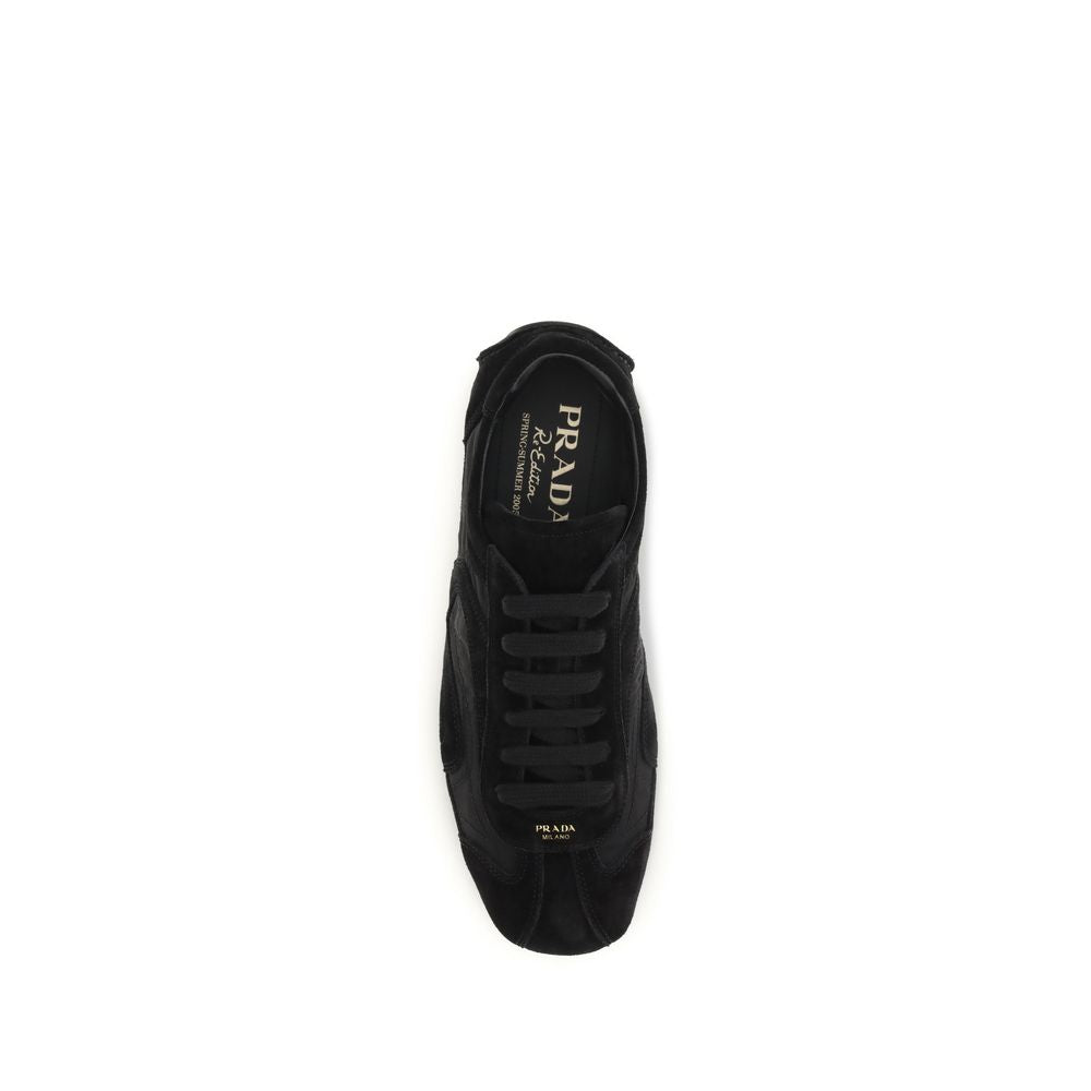 Prada Black Calf Leather Bos Taurus Athletic Sneakers - Luxury Boutique Co