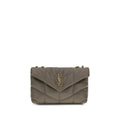 Saint Laurent Gray Lamb Ovis Aries Aries Shoulder Bag - Luxury Boutique Co