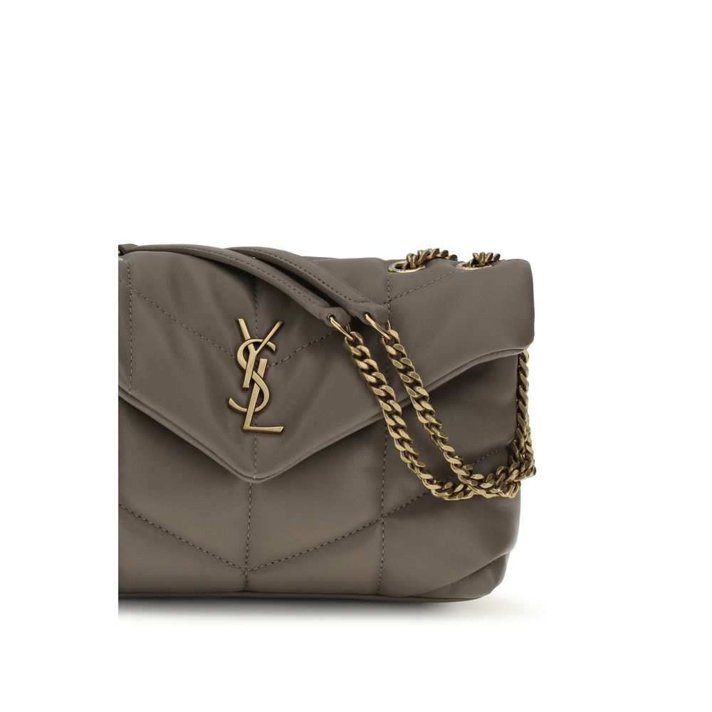 Saint Laurent Gray Lamb Ovis Aries Aries Shoulder Bag - Luxury Boutique Co