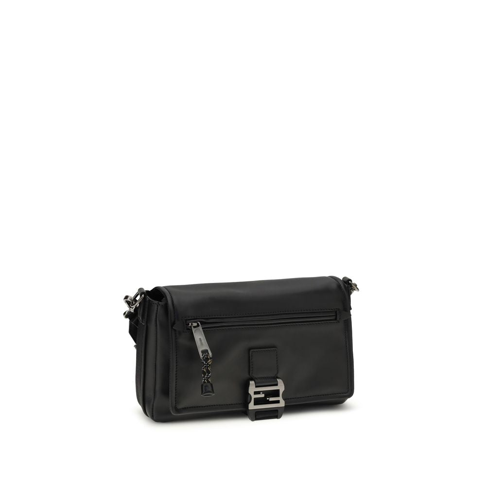 Fendi Black Calf Leather Bos Taurus Shoulder Bag - Luxury Boutique Co