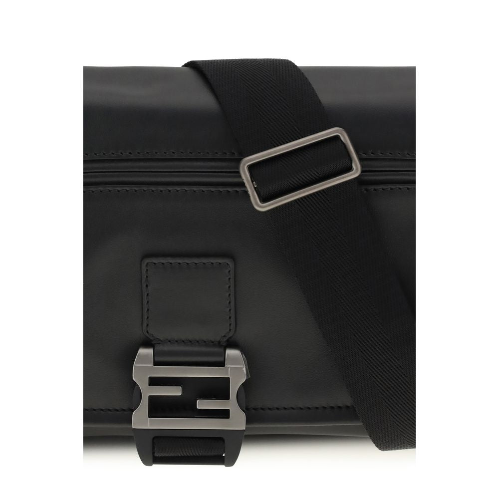 Fendi Black Calf Leather Bos Taurus Shoulder Bag - Luxury Boutique Co