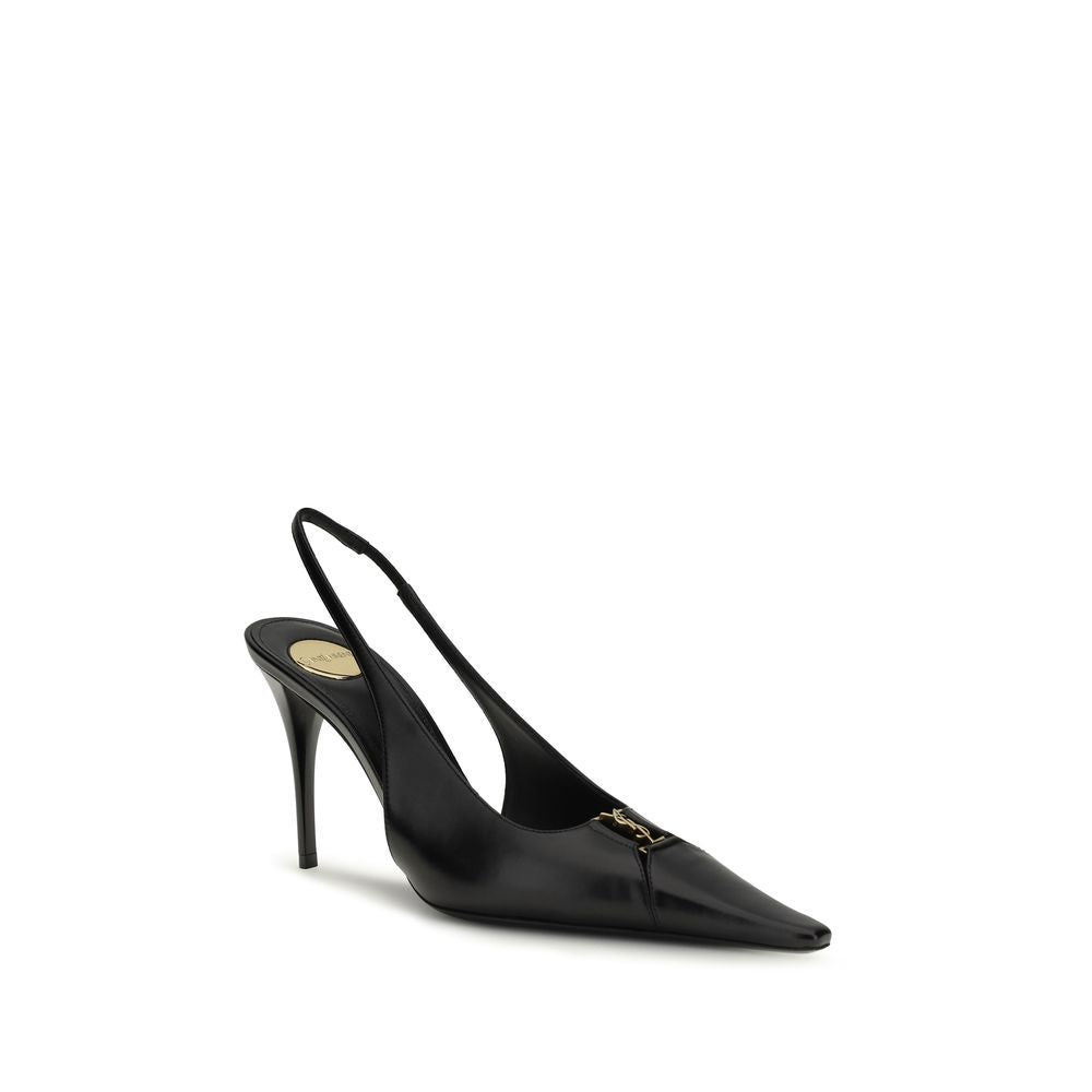 Saint Laurent Black Calf Leather Bos Taurus High Heel Pumps - Luxury Boutique Co