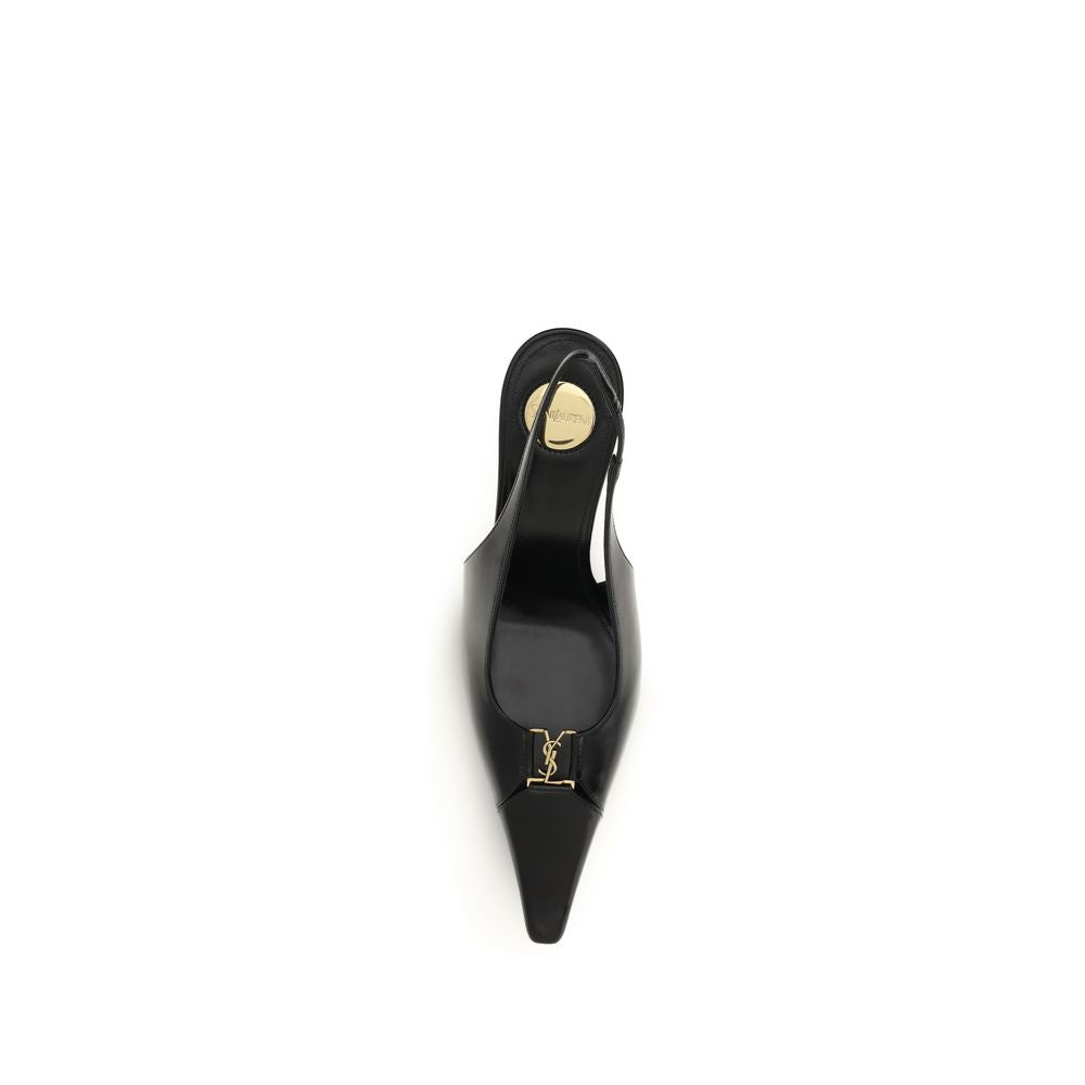 Saint Laurent Black Calf Leather Bos Taurus High Heel Pumps - Luxury Boutique Co