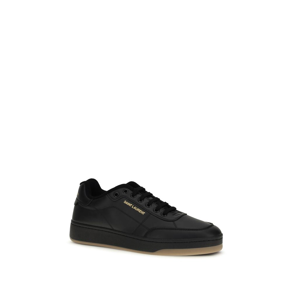 Saint Laurent Black Calf Leather Bos Taurus Low Top Sneakers - Luxury Boutique Co