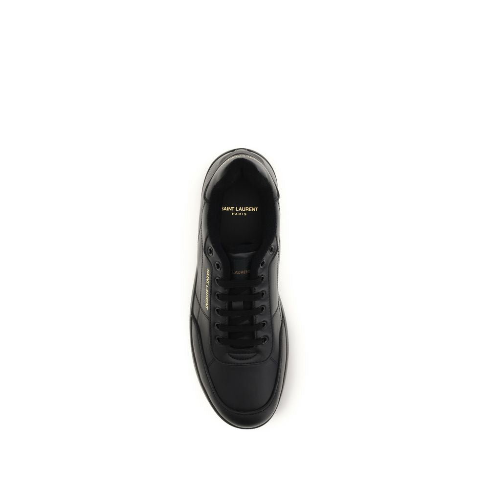 Saint Laurent Black Calf Leather Bos Taurus Low Top Sneakers - Luxury Boutique Co