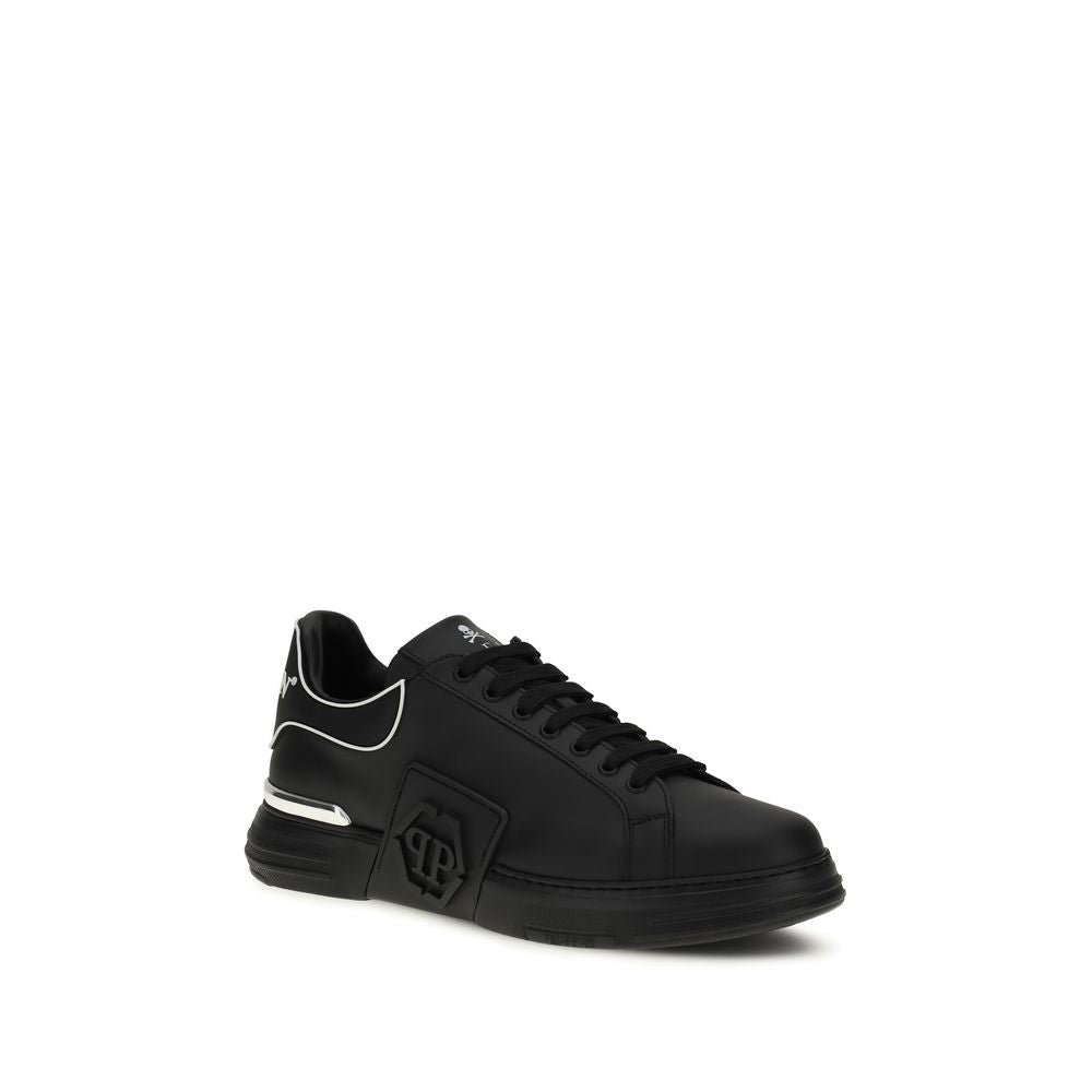 Philipp Plein Black Calf Leather Bos Taurus Low Top Sneakers - Luxury Boutique Co