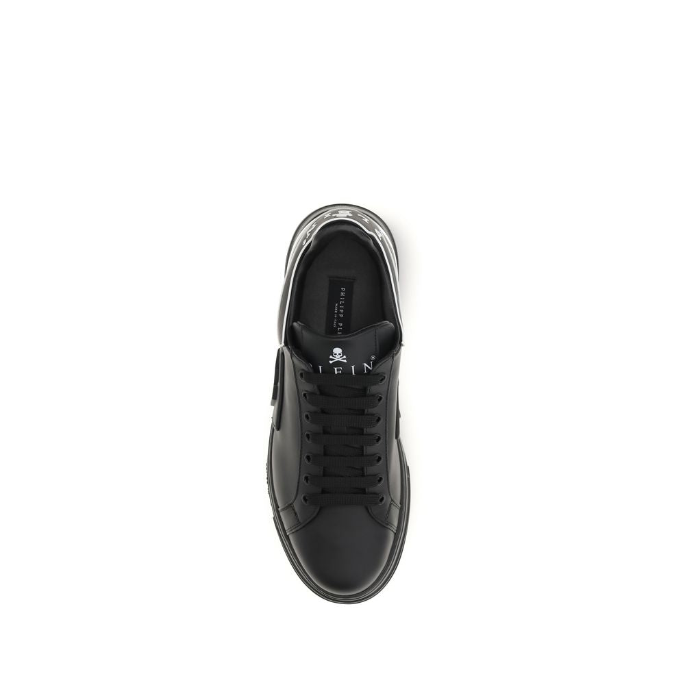 Philipp Plein Black Calf Leather Bos Taurus Low Top Sneakers - Luxury Boutique Co