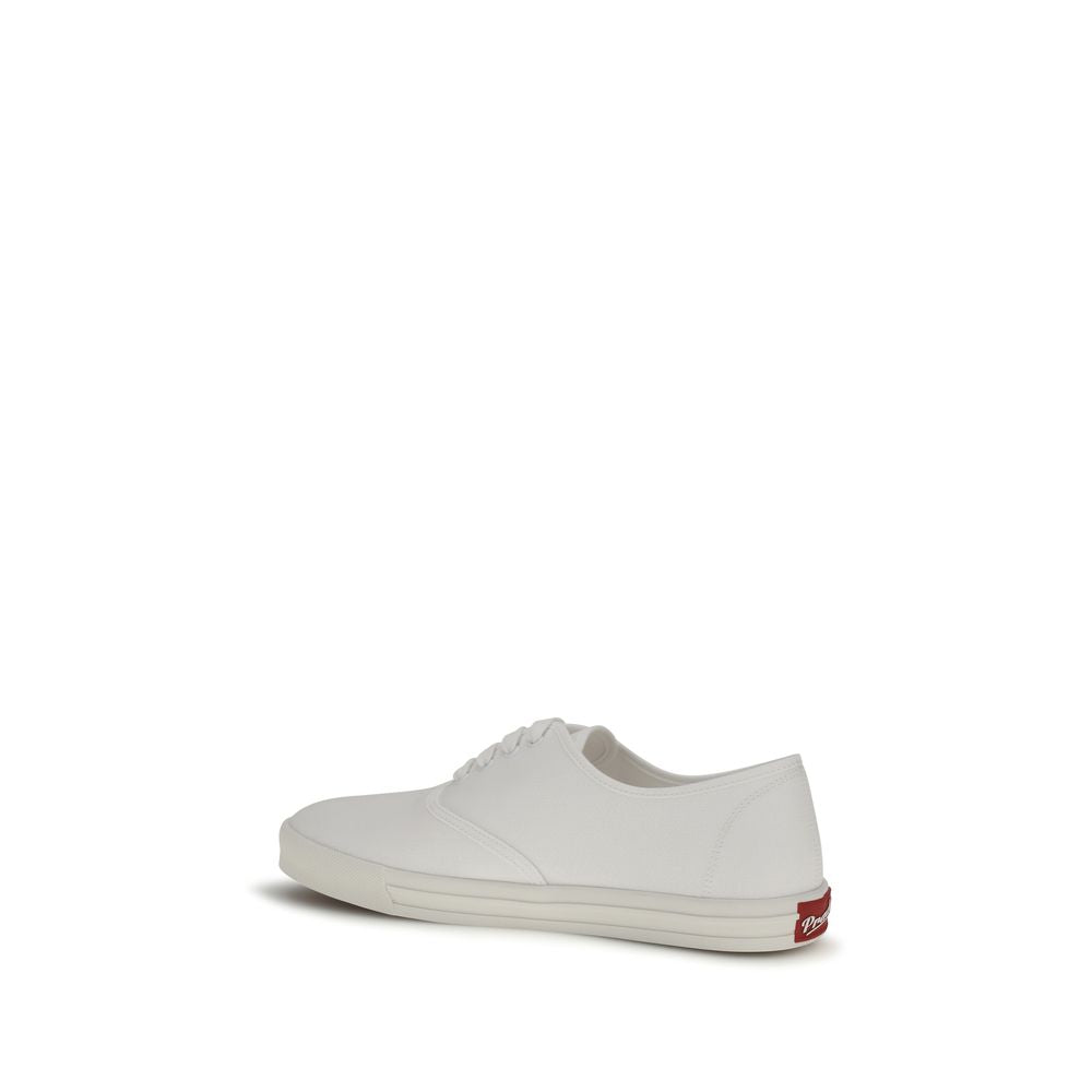 Prada White Cotton Low Top Sneakers - Luxury Boutique Co